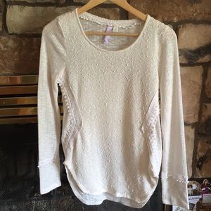 Boho style white long leave shirt